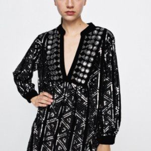 Velvet and embellishment holiday dress